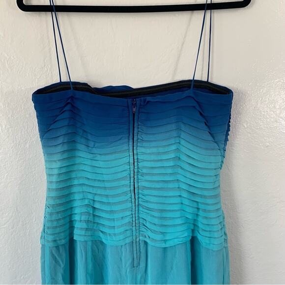 T by Tadashi Vintage Y2K Silk Ombre Handkerchief Hem Dress - Picture 5 of 16